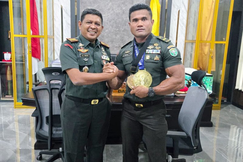 Danrem Ali Imran Sambut Letda Andri Yanto Altet Binaraga Juara Dunia