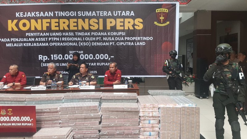 Kejati Sumatera Utara Sita Uang Korupsi Rp150 Miliar dari PT Deli Megapolitan PT Citra Land
