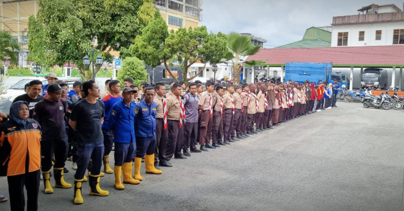 Pramuka Sumut Turunkan 5.000 -an Relawan, Bangun Posko di Kab/Kota Tangani Banjir dan Longsor