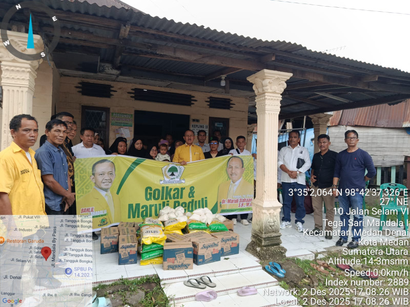 BAKOPAM Sumut Salurkan Bantuan Sembako ke Warga Terdampak Banjir Dari Anggota DPR RI Maruli Siahaan