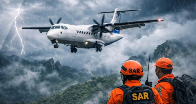 Serpihan Pesawat Diduga Milik ATR 42-500 Ditemukan di Lereng Gunung Bulusaraung