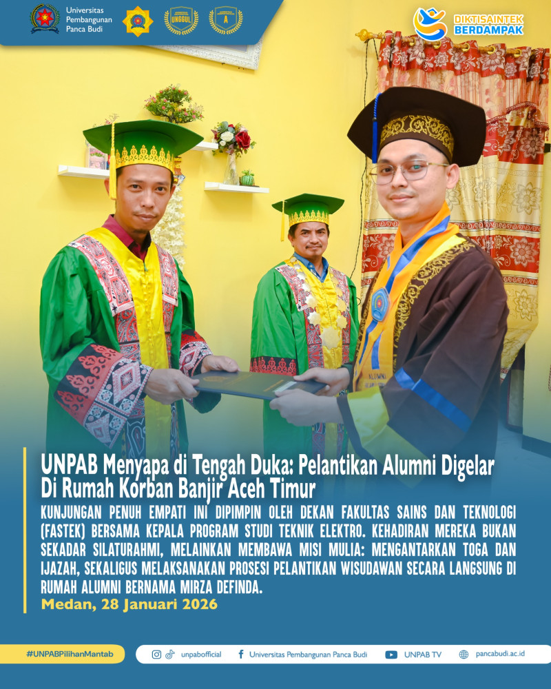 UNPAB Hadir di Tengah Luka Pascabanjir Aceh Timur, Lantik Alumni di Pengungsian