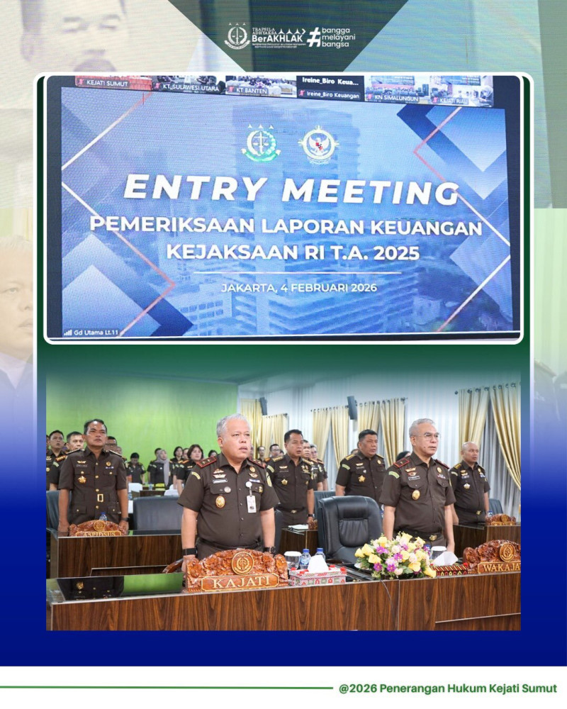 Jaksa Agung Pimpin Rapat Entry Meeting Pemeriksaan Laporan Keuangan Kejaksaan R.I Tahun Anggaran 2025