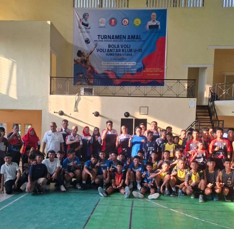Turnamen Amal Voli U-15 Digelar di Deliserdang, MAVI Sumut dan Bapoksi Galang Donasi Bencana