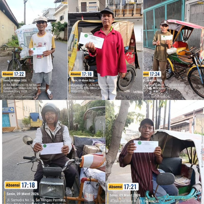RAMADHAN KE-19, BAKOPAM SUMUT SALURKAN SANTUNAN UNTUK PENARIK BECAK