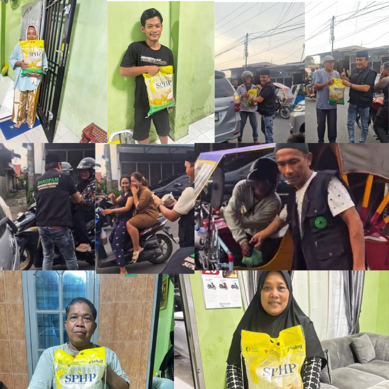 RAMADHAN KE-29, BAKOPAM SUMUT BAGIKAN TAKJIL DAN SEMBAKO UNTUK PEKERJA JALANAN DI MEDAN AREA