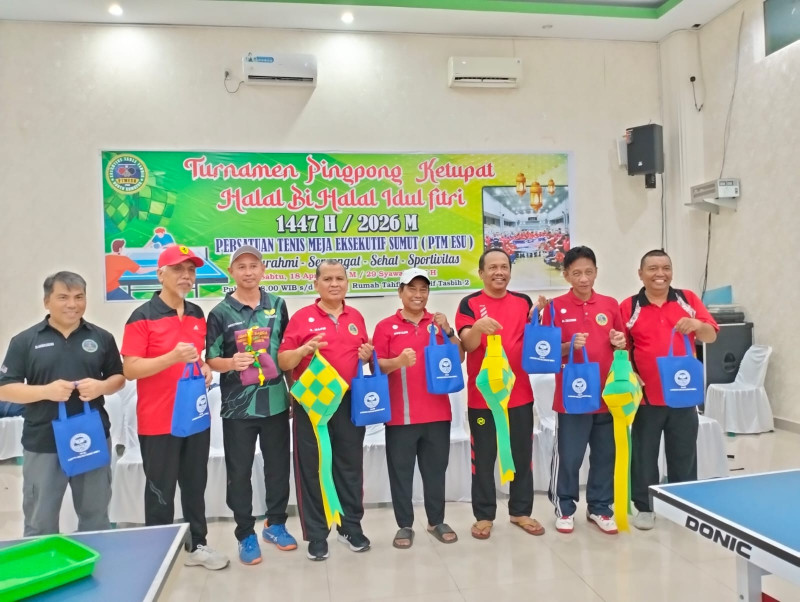 Turnamen Pingpong Ketupat PTM Eksekutif Sumut Resmi Ditutup