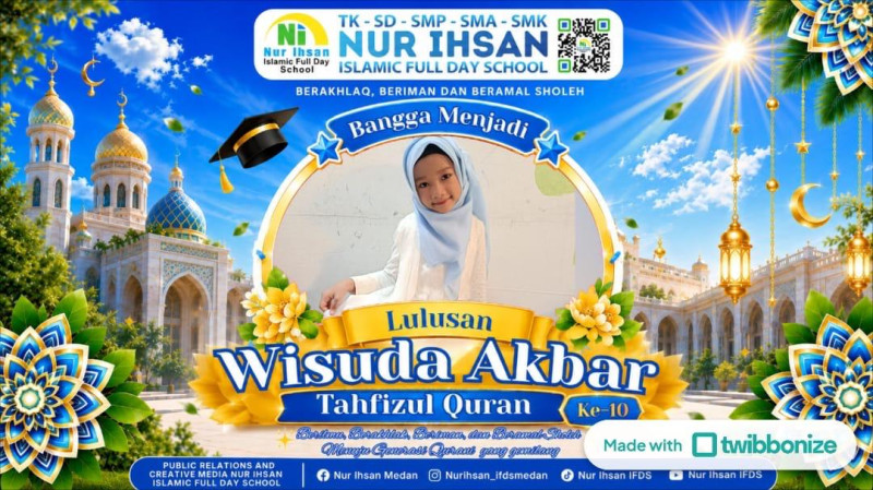 Predikat Mumtaz, Artanti Adiva Calista Tamba Tuntaskan Hafalan Al-Qur&rsquo;an di Nur Ihsan Islamic Full Day School