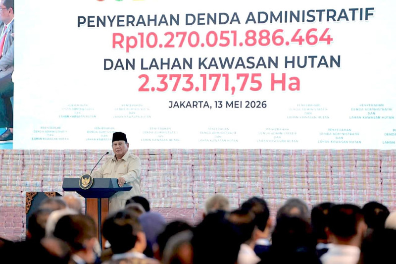 Prabowo: Rp10 Triliun Denda dan 2,37 Juta Hektare Kawasan Hutan Diserahkan ke Negara