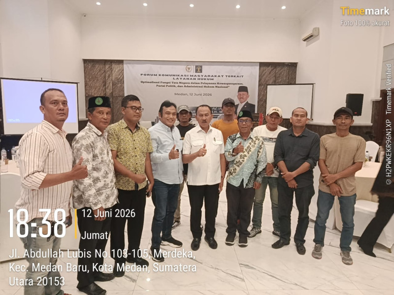 Bakopam Sumut Hadiri Sosialisasi Layanan Hukum Komisi XIII DPR RI Maruli Siahaan di Andaliman Hall