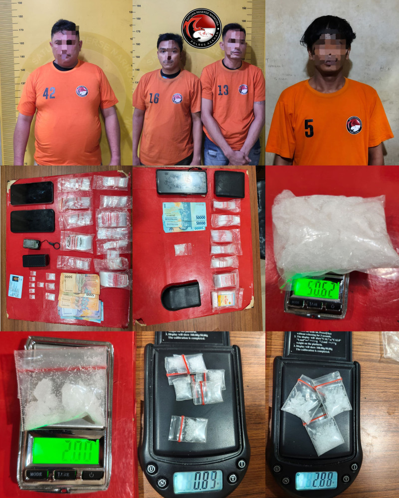 Berhasil Bongkar Jaringan, Timsus Anti Narkoba Polres Asahan Tangkap Empat Pelaku Termasuk Mantan Anggota Polri