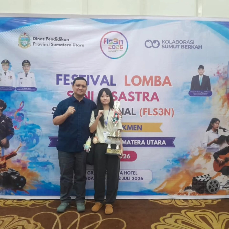 Nashya Balqish Efendvy Siregar Harumkan Nama Medan, Juara I Desain Poster FLS3N Sumut