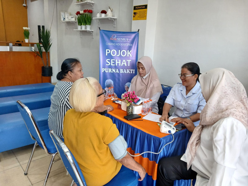 Bank Sumut Gelar Pojok Sehat, Program Rutin Bagi Nasabah Pensiunan*