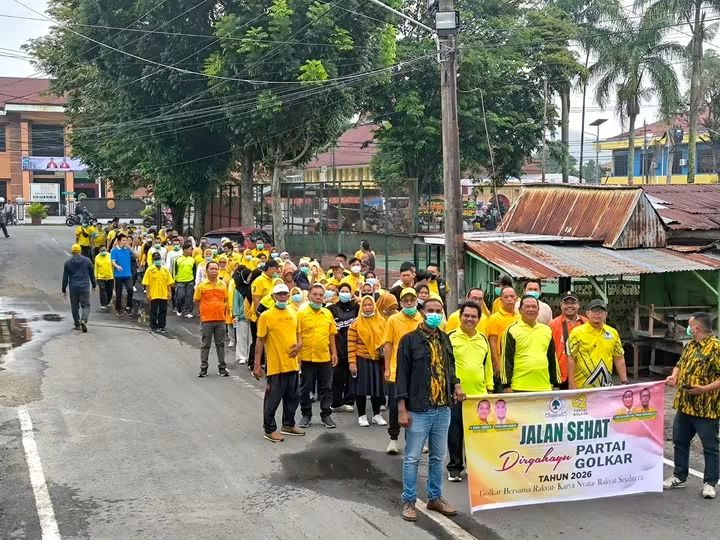 Semarakkan HUT Golkar, DPD Partai Golkar Padangsidimpuan Gelar Jalan Sehat Berhadiah Doorprize Hingga Bagi Sembako