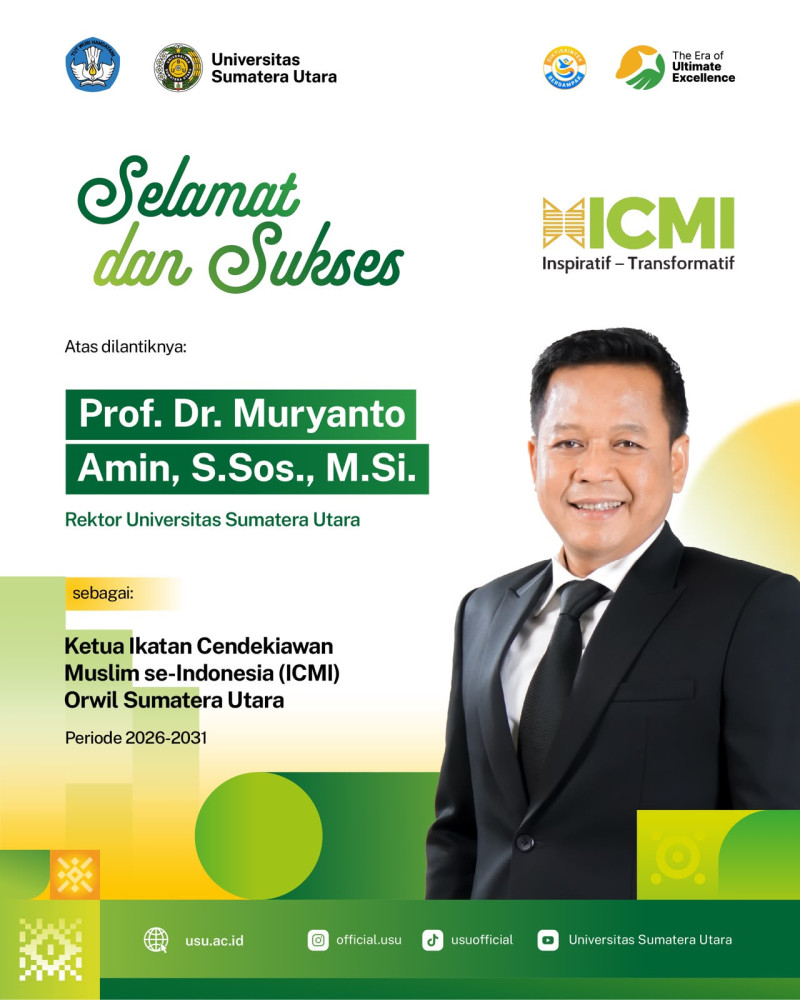 Prof Muryanto Amin Pimpin ICMI Sumut Periode 2026&ndash;2031