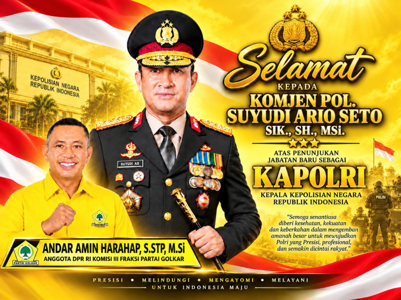 Andar Amin Harahap Ucapkan Selamat kepada Suyudi Ario Seto, Berharap Polri Makin Profesional dan Dekat dengan Rakyat